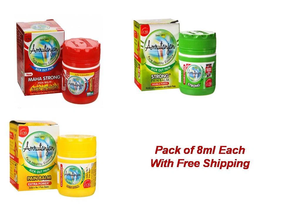 Amrutanjan Pain Balm / Strong Pain Balm / Maha Strong Pain Balm 8ml Free Ship - Image 1 of 1