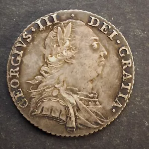 1787 Great Britain 6 Pence Silver Coin **NO HEARTS** - FREE SHIP! M5550 - Picture 1 of 2