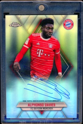 2022 Topps Chrome ALPHONSO DAVIES auto autograph NUMBERED #14/49 - Image 1 of 3