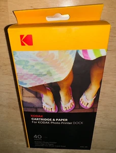 Kodak PHC-40 Cartridge+Paper for Photo Printer Dock 180 SHEETS Genuine New. NIB - Picture 1 of 7