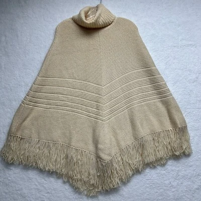 Poncho feminino Banana Republic XS/S bege 100% lã merino fina - Imagem 1 de 4