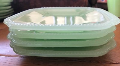 Set of 4 NEW Hearth & Hand Magnolia Jadeite Green Milk Glass 6" Appetizer Plates - Image 1 of 4