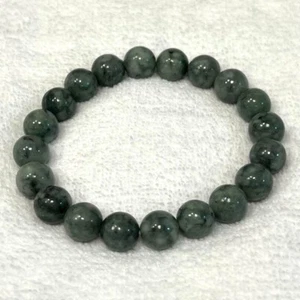 Bracciale Itoigawa Giada 10mm Pietra Naturale Giada Verde Profondo Amuleto Nazione Giapponese - Foto 1 di 9