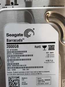 HDD Disque Dur Seagate Barracuda 2To SATA III 3,5" 7200 tr/min 64 Mo ST2000DM001 - Photo 1/7