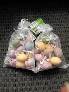 2 x kleine Ostereierbeutel bunt Ostern Eier Dekoration NEU/OVP - Bild 1 von 6