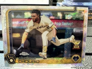 2025 Topps Chrome Jackson Chourio LOGOFRACTOR Rookie Cup🔥Milwaukee Brewers - Picture 1 of 2