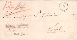 Thurn and Taxis, cover from Netra to Cassel, 1854, interesting note front. - Picture 1 of 2
