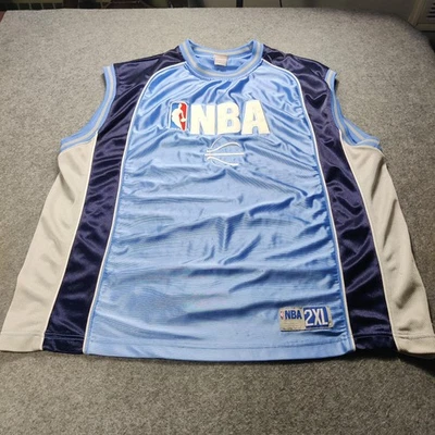Camiseta NBA Para Hombres 2XL Azul Blanco Baloncesto Elevación Jersey Sin Mangas NBA 2XL Foto 1 de 4