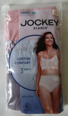 Jockey Elance 100% Cotton Brief Underwear - Women's Size 7 - New - 3 Pack - Image 1 of 4