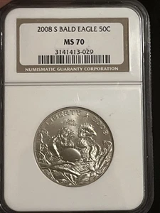 2008 S Bald Eagle Commemorative Half Dollar 50c NGC MS70 - Picture 1 of 3