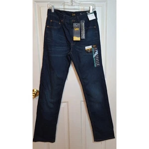Lee Dark Acid Wash Premium Flex Denim Classic Fit Straight Leg Jeans Size 30x32 - Picture 1 of 12