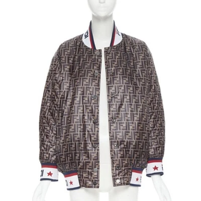 FENDI FILA Chaqueta Bomber Reversible Colorblock Seda Zucca Monograma IT38 XS Foto 1 de 4