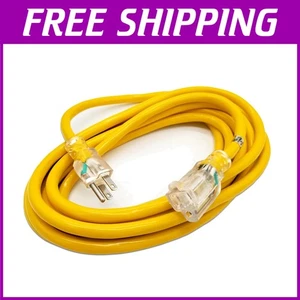 15 ft Heavy Duty 12 Gauge Lighted SJTW Extension Cord - Indoor/Outdoor Use - Picture 1 of 8