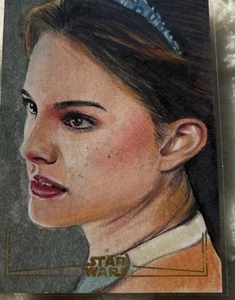 STAR WARS Topps 2025 Chrome Gold Foil 1/1 Sketch Padme By Semra Bulut  - Picture 1 of 6