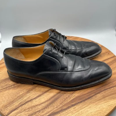 Zapatos de vestir a. Testoni Oxfords para hombre talla 13 M de cuero negro punta dividida Foto 1 de 4