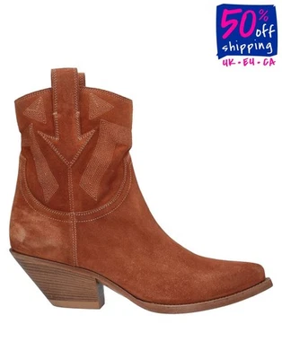 RRP€417 BUTTERO Suede Leather Ankle Boots US6 UK3 EU36 Brown Made in Italy - Image 1 of 4