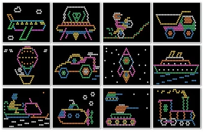 Patrones de plantillas de hojas de recarga de papel para Lite Brite Ultimate Classic - Vehículos Foto 1 de 4