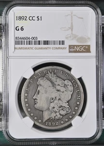1892-CC Morgan Dollar NGC Certified G6 - Picture 1 of 2