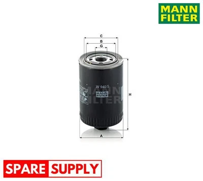 OIL FILTER FOR DEUTZ-FAHR FENDT FORD MANN-FILTER W 940/5 - Image 1 of 4