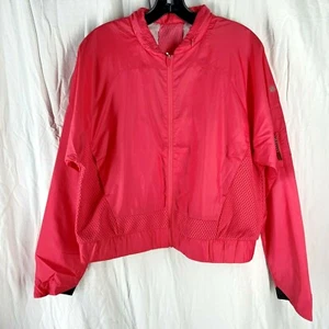 ASICS Womens Pink Tech Windbreaker Full Zip Jacket Size L - Picture 1 of 7