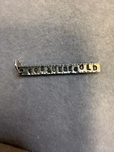 Vintage Gobluegold Engraved Sterling Silver Bar-Shaped Charm Pendant 6271 - Picture 1 of 5