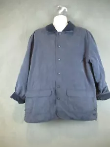 Austin Reed Coat Mens Medium Blue Quilted Jacket Barn Chore Lined Utility - Picture 1 of 20