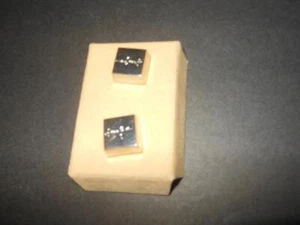 BEAUTIFUL SQUARE SEAN JOHN DESIGNER CHROME STEEL CUFFLINKS - Picture 1 of 6