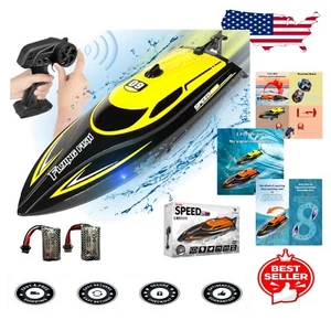 Fast Remote Control Boat for Kids & Adults - 2.4G RC with Rechargeable Batteries - Picture 1 of 9