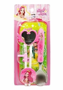 TV Anime Girl Princesse Secret JouJu Spoon Mirror Training Chopsticks Set Pink - Picture 1 of 5