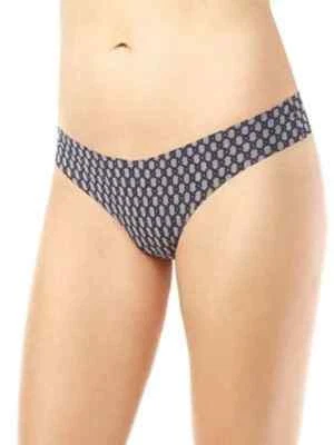 Commando Printed Thong Low-Rise Thong, Nude Net (Fishnet Black), Size M/L, NWT - Image 1 of 3