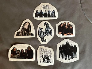 Lot (7) KORN 1 1/4" to 2 1/2" Band STICKERS Black White FAST! FREE SHIP! Davis - Picture 1 of 1
