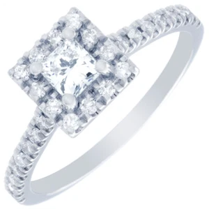 GIA Certified 2.00 Carat Diamond Engagement Ring Princess Cut 14k White Gold - Picture 1 of 7