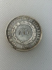 1858 brazil 500 reis R1 - Picture 1 of 2
