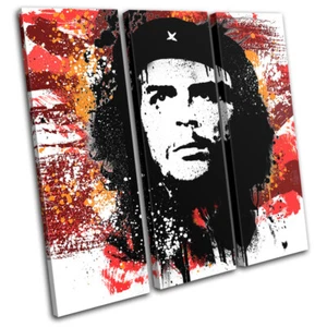 Che Guevara Abstract Iconic Celebrities TREBLE CANVAS WALL ART Picture Print - Picture 1 of 1