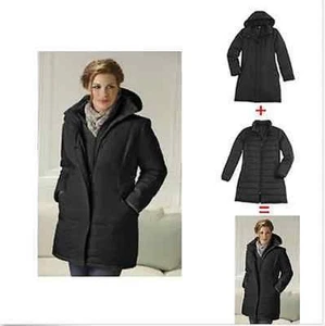 Excelled Misses Long 3-in-1 Jacket in Black - SIZE M - Picture 1 of 1