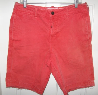 Pantalones Cortos Abercrombie & Fitch Botón Mosca Talla 32 X 10" Rojo Pesado Algodón Sarga Foto 1 de 4