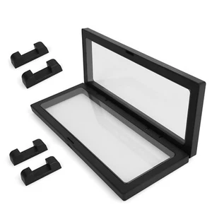2X 3D Floating Coin Display Frame Stand Holder Case Box For Jewelry Collection - Picture 1 of 19