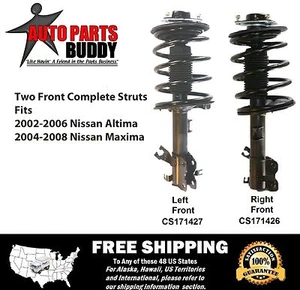 2 New Front Complete Struts Lifetime Warranty Fits Nissan Maxima Altima - Foto 1 di 4