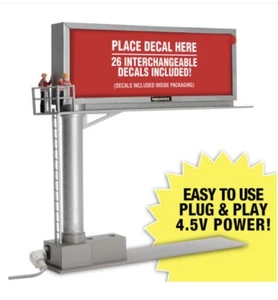 MENARDS 26 SIGN LIGHTED BILLBOARD ACCESSORY O GAUGE O SCALE ROAD CITY SLOT CAR - Picture 1 of 6