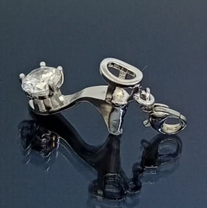 18K Gold Filled Strappy Stiletto Sandal Simulated Diamond 18ct GF Charms 20mm - Picture 1 of 9