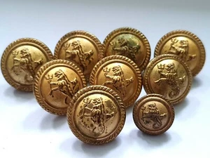 9 x Port of London Authority vergoldete Messingknöpfe von Firmin London - 8x24 mm 1x17 mm - Bild 1 von 5