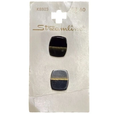 Streamline Vintage Buttons Grey 11/16" #K8803 Size 28 18mm Decorative Sewing - Image 1 of 4