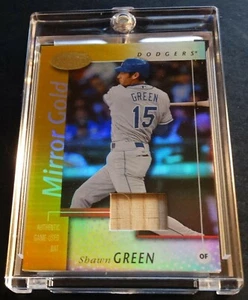 2002 SHAWN GREEN LEAF CERTIFIED MIRROR GOLD BAT CHUNK #141 04/25 (519) - Picture 1 of 2