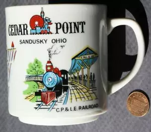 1960-70 Era Sandusky Ohio Cedar Point Amusement Park on Lake Erie taza de café--- - Imagen 1 de 1