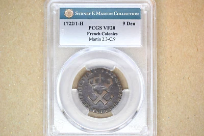 1722/1-H  9 Deniers. La Rochelle Mint. Martin 2.3-C.9, W-11835. PCGS VF-20. - Image 1 of 4
