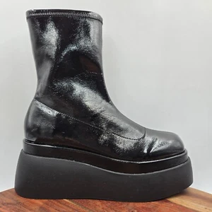 Call It Spring Mars Boots Womens 9 Black Vegan Platform Chunky Wedge Go Go Punk - Picture 1 of 14