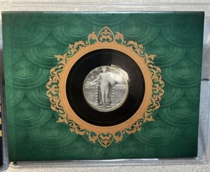 Cuarto de plata Standing Liberty años veinte rugiente 1927 25 centavos troquel roto en fecha - Imagen 1 de 11