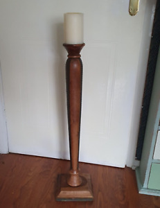 Tall Wooden / Metal Candle Stick  Holder  Height Approx. 30 Inches