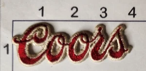3.5" Coors Beer Patch Cursive Script Logo Vintage Embroidered Iron On Uniform - Picture 1 of 1