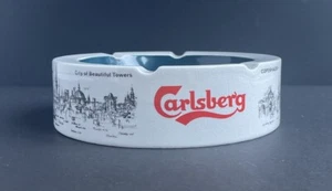 Vtg Carlsberg Beer & COPENHAGEN Ceramic Ashtray - hwc - Great Britain - Rare - Picture 1 of 17